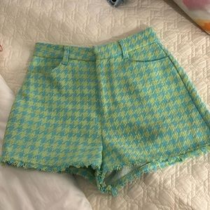 Zara Checked Tweed Shorts